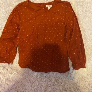 Girls' Long Sleeve Woven Button-Down Shirt